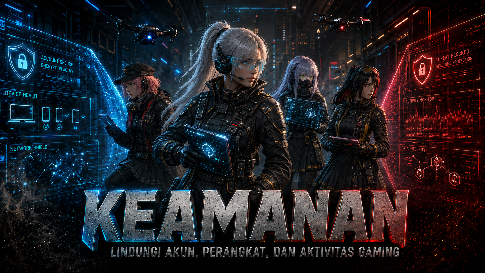Banner Keamanan The Way of the Gamer dengan perlindungan akun dan perangkat gaming